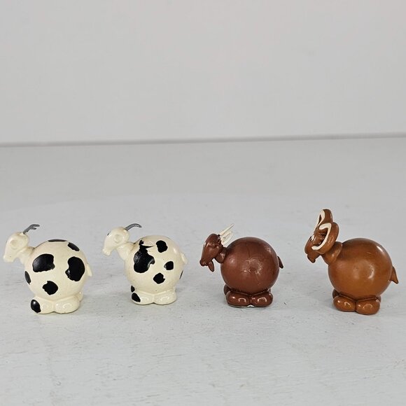 Miniature Brazilian Marble Animal Figurines Set Of 4 Ram Goat Cow Design - Picture 6 of 8